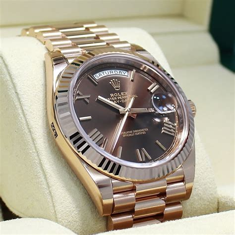 rose gold rolex chocolate face|Rolex rose gold 40mm president.